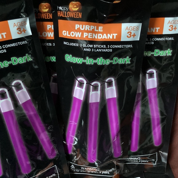 Happy Halloween Purple Glow Pendant Glow-In-The-Dark Bundle New/Sealed - Picture 3 of 6